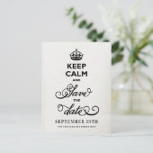 Calm保とSave The Date White Canvas おもしろい 案内ポストカード (スタンド正面)