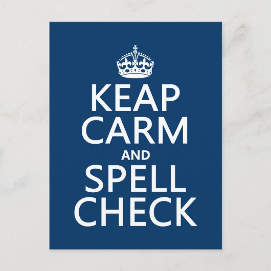 Calm保とSpell Check(エラーあり)(任意の色) ポストカード (正面)