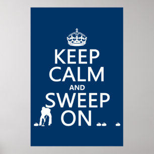 Calm保とSweep On (カーリング)(任意の色) ポスター