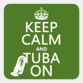 Calm保とTuba On (任意の背景色) スクエアシール (正面)