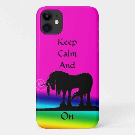 Calm保とUnicorn On (虹) Case-Mate iPhoneケース (裏面)