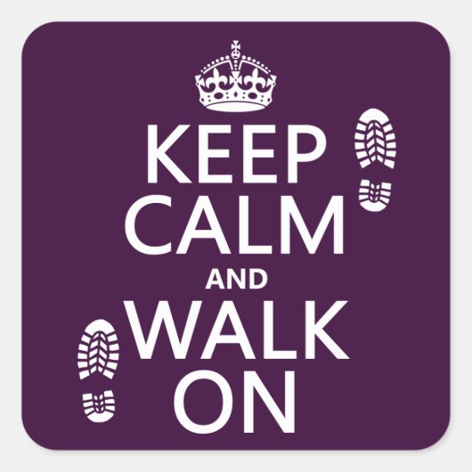 Calm保とWalk On (任意の背景色) スクエアシール (正面)