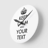 CALM保とYOUR TEXT – 黒 ラウンド壁時計 (傾斜)