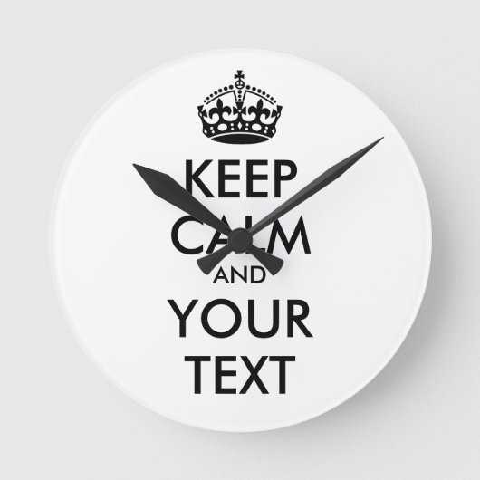 CALM保とYOUR TEXT – 黒 ラウンド壁時計 (正面)