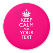 Calm保とYour text on明るい赤紫色Pink セラミックノブ (正面)