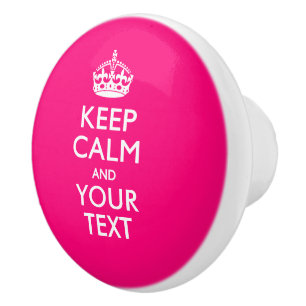 Calm保とYour text on明るい赤紫色Pink セラミックノブ