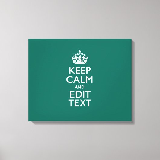Calm保とYour Text on Accentターコイズ キャンバスプリント (正面)
