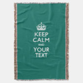 Calm保とYour Text on Accentターコイズ スローブランケット (正面縦)