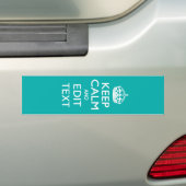 Calm保とYour Text on Accentターコイズ バンパーステッカー (車上)