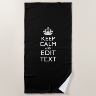 Calm保とYour Text on Accent Black ビーチタオル