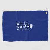 Calm保とYour Text on Accent Navy Blue ゴルフタオル (横)