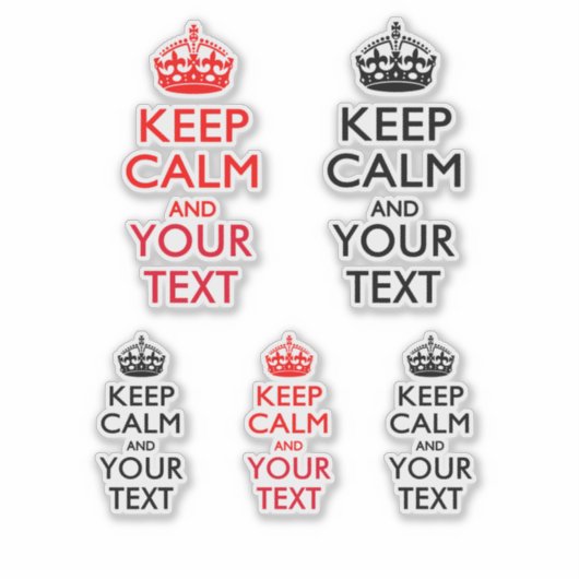Calm保とYour Text on Black and Red シール (正面)
