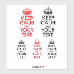 Calm保とYour Text on Black and Red シール