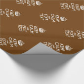 Calm保とYour Text on Brown ラッピングペーパー (角)