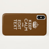 Calm保とYour Text on Brown Decor Case-Mate iPhoneケース (裏面(横))
