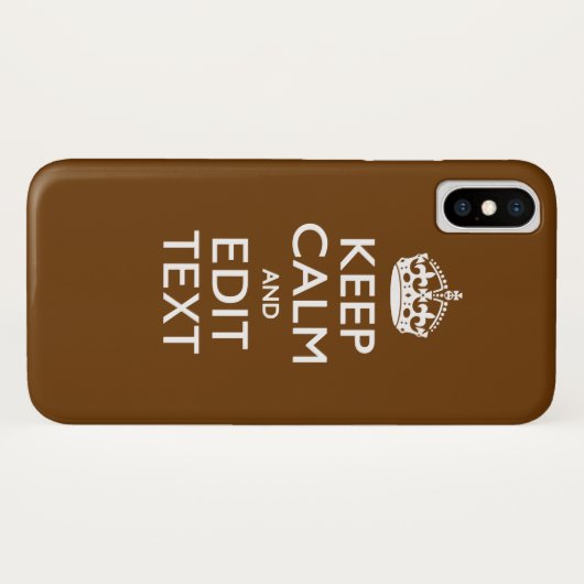 Calm保とYour Text on Brown Decor Case-Mate iPhoneケース (裏面(横))