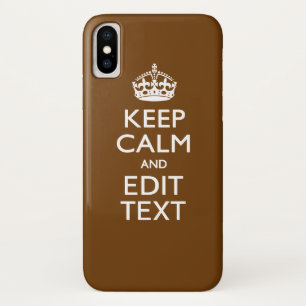 Calm保とYour Text on Brown Decor iPhone X ケース