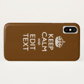 Calm保とYour Text on Brown Decor Case-Mate iPhoneケース (裏面(横))