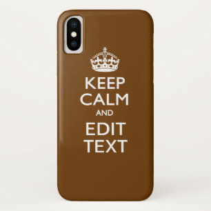 Calm保とYour Text on Brown Decor iPhone X ケース