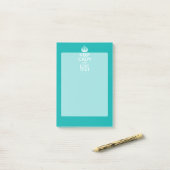 Calm保とYour Text Peacockターコイズアクセント ポストイット (デスク上)