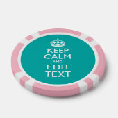 Calm保とYour Text Peacockターコイズアクセント ポーカーチップ (シングル)