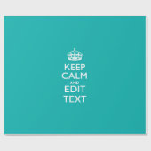 Calm保とYour Text Peacockターコイズアクセント ラッピングペーパー (フラット)