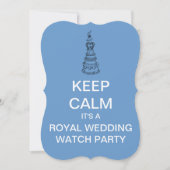 CALM保の時計結婚パーティー招待状（青） 招待状 (正面)