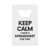 Calm保はスプレッドシートを持っている – Excel クレジットカード栓抜き (正面)