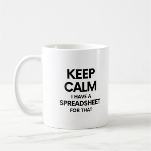 Calm保はスプレッドシートを持っている – Excel コーヒーマグカップ