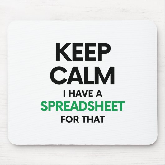 Calm保はスプレッドシートを持っている – Excel マウスパッド (正面)