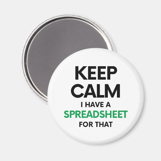 Calm保はスプレッドシートを持っている – Excel マグネット (正面/裏面)