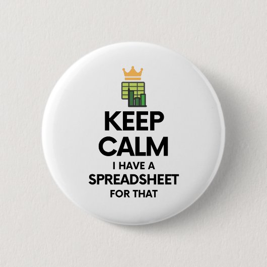 Calm保はスプレッドシートを持っている – Excel Bu 缶バッジ (正面)