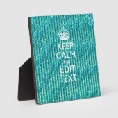 Calm保パーソナライズされた文字オンターコイズ フォトプラーク (正面)