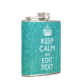 Calm保パーソナライズされた文字オンターコイズ フラスク (右)