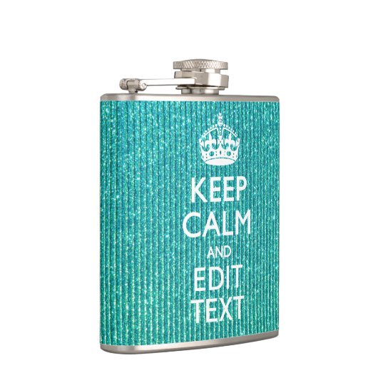 Calm保パーソナライズされた文字オンターコイズ フラスク (右)