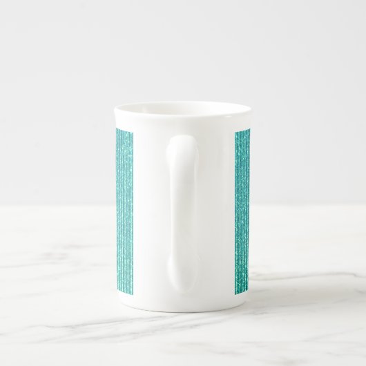 Calm保パーソナライズされた文字オンターコイズ ボーンチャイナマグカップ (裏面)