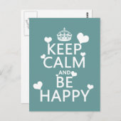 Calm保 and Be Happy (すべての色で利用可能) ポストカード (正面/裏面)