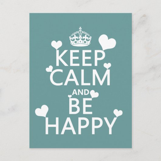 Calm保 and Be Happy (すべての色で利用可能) ポストカード (正面)