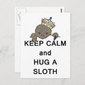 Calm保 and Hug a Slothミーム ポストカード (正面/裏面)