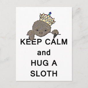 Calm保 and Hug a Slothミーム ポストカード