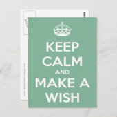 Calm保 and Make a Wish Softティール(緑がかった色)はがき ポストカード (正面/裏面)
