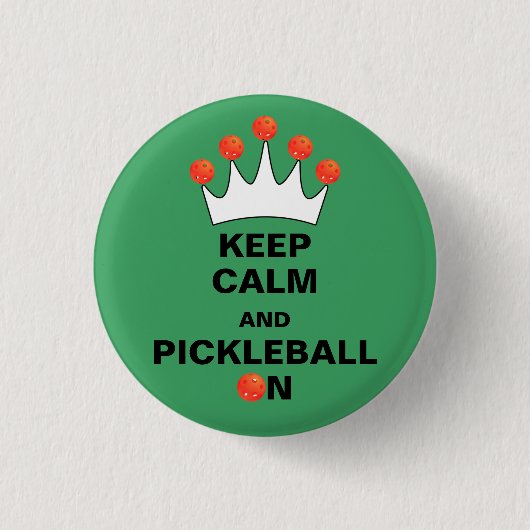 Calm保 and Pickleball On, Pickleball Crown 缶バッジ (正面)