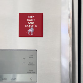 Calm保 Catch a Unicornホワイトフォント、レトロ、ZKoA マグネット