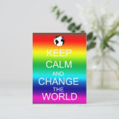 Calm保 Change the World Rainbow Postage ポストカード (スタンド正面)