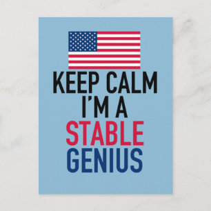 Calm保 I's Stable Genius おもしろい Trump ポストカード