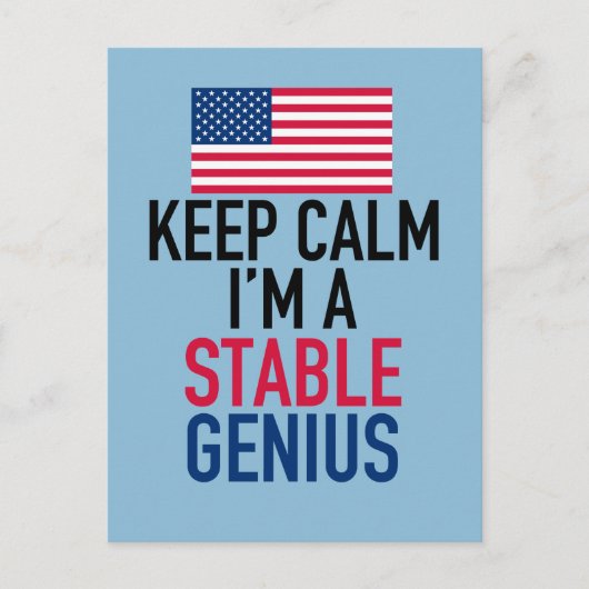Calm保 I's Stable Genius おもしろい Trump ポストカード (正面)