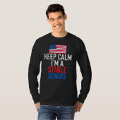 Calm保 I's Stable Genius おもしろい Trump Tシャツ (正面フル)