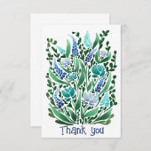 Calm抽象芸術フローラフラットサンキューカード サンキューカード (正面/裏面)