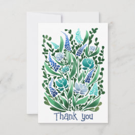Calm抽象芸術フローラフラットサンキューカード サンキューカード