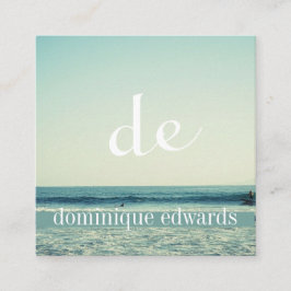 Calm海波ビーチシーンモノグラモダンム スクエア名刺